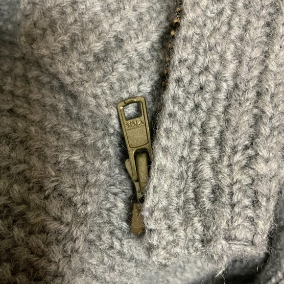 Vintage Wool LL Bean Fair Isle Sweater Zip Cardigan Grunge Holes Chunky Heavy XL - Picture 11 of 14